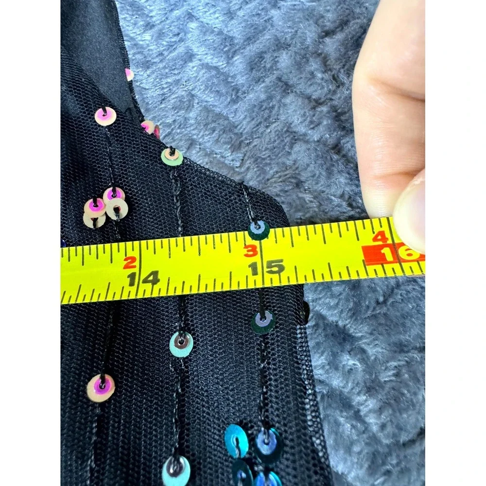 Zara Dress Girls 11-12 Black Sheer Sequin Sparkly Party Sleeveless Minimalist